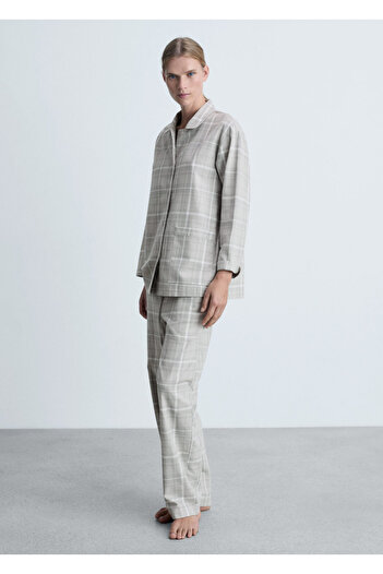MANGO Gray Women's Pajama Top 77037649