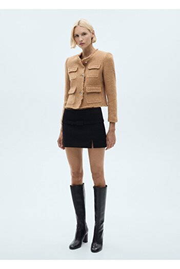 MANGO Woman Dark Camel Women's Jacket 77074067