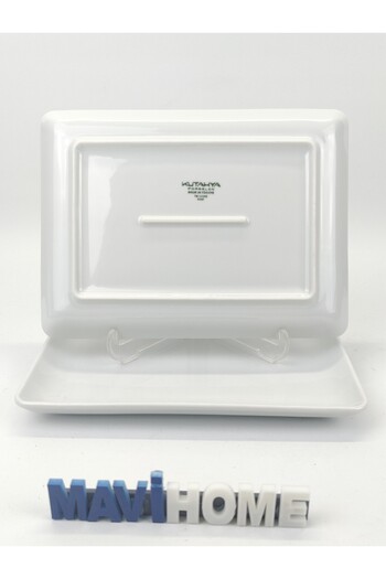 Kütahya Porselen Tan Series 23 X 18 cm Plain White Boat Plate 2 Liters