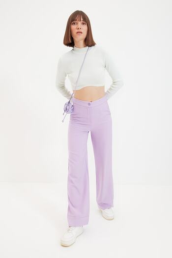 Trendyol Collection Lilac Wide Leg/Wide Leg Woven Fabric Pants Twoss19St0179