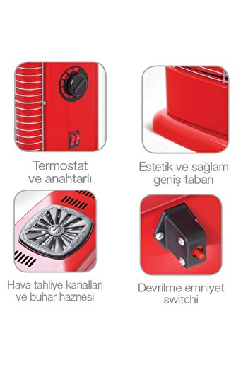 Minisan Ms-2100 Quartz 2100 W Buharlı Midi Isıtıcı Koyu Gri