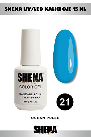 Shena Kalıcı Oje 15 ml - 21 Okyanus Mavi - Uv/led Gel Polish ❤ From Dubai