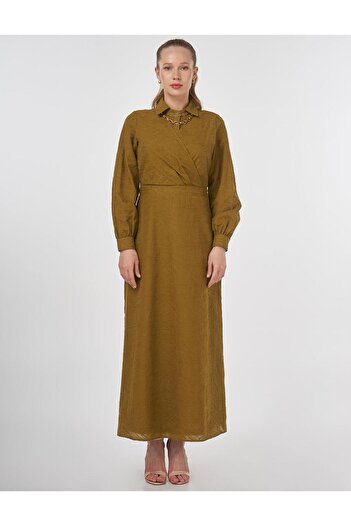 Kayra Draped Maxi Dress Dark Oliv