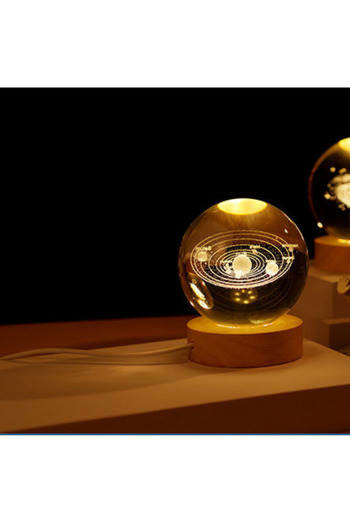 Viyogo Decorative glass lamp, solar system type, 3D effect, USB cable power supply, 8 cm