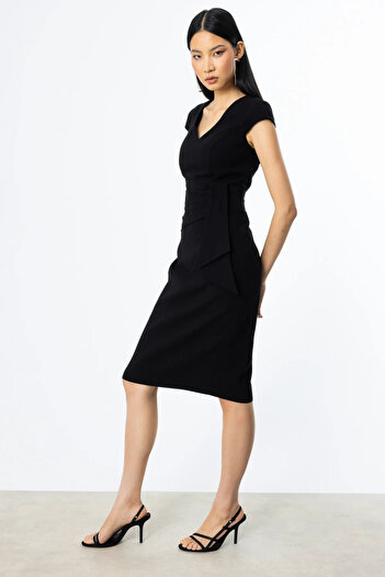 Ekol Belted Midi Dress Black