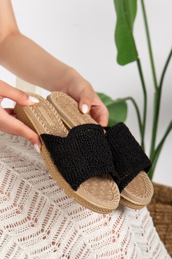 Jackers Women's Braided Soft Insole Straw Stylish Summer Home Beach Holiday Slippers