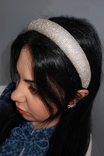 TAKIŞTIR Hologram Silver Color Stone Detailed Crown