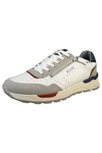 Mustang Herren Low Sneaker Low Top 4186307 Weiß 219 Hellgrau/weiss Textil/synthetik