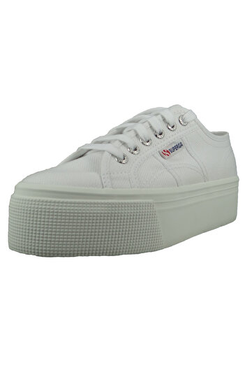 Superga Damen Low Sneaker 2790 Heart Heel Patch Low Top S41281w Weiß Ajz White Multicolor Heart Leinen