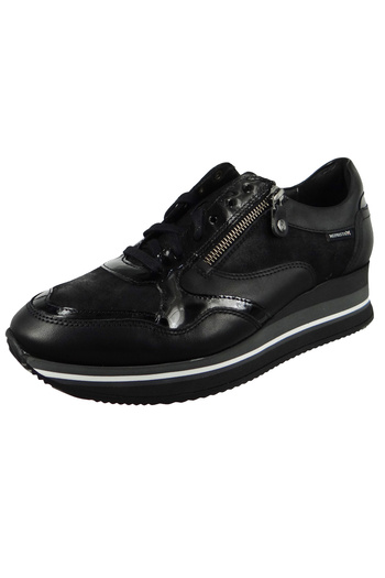 Mephisto Damen Low Sneaker Olimpia Softy P5137969 Schwarz 4200 Black Leder Mit Laufsohle Mit Schockabsorberwe