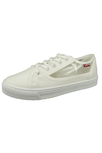 Levi's Damen Low Sneaker Malibu S Transparent Lace Up 231567-650 Weiß 50 Brilliant White Textil/synthetik