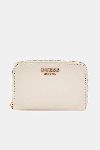Guess Γυναικείο πορτοφόλι LAUREL SLG MEDIUM ZIP AROUND εκρού SWVC8500140-BON