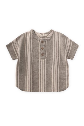 Cigit Oversize Half Placket Shirt 1-7 Years Green