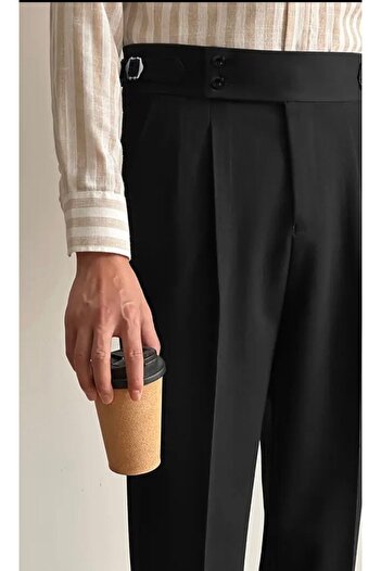 BASEL.CO New Season Premium Pleated Basic Lycra Double Leg Fabric Trousers