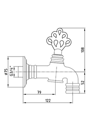 Eca Ottoman Kurna Faucet Antique 102209223
