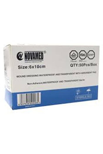 NOVAMED Waterproof Transparent Wound Dressing Pad 6×10 cm (50 pieces)
