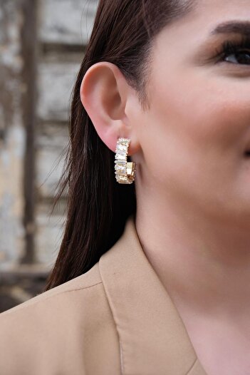 My Life Accessory Full Sira Stone Earrings Steel Vip Model