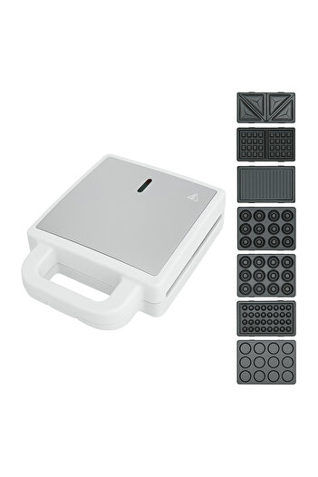 MEBASHI 7 in 1 Sandwich & Snack Maker – Grill, Waffle, Donut, Samosa, Pancake | Non-Stick, Dishwasher Safe