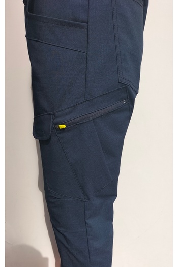 BeyzDenim Navy Blue Ripsstop Summer Tactical Cargo Pants with Lycra