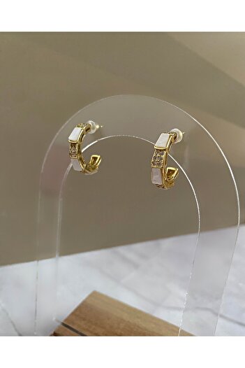 Bijoura Studio Zircon Stone Gold Color Design Steel Earrings