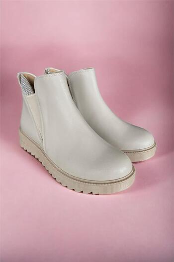 Liger Elastic Stone Detailed Women's Boots BEIGE