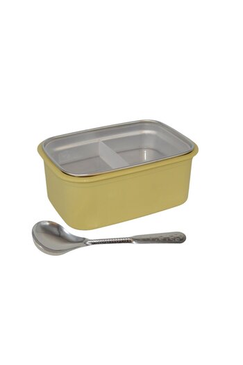 Generic Compartmental Food Container with Stainless Steel Bowl and Spoon