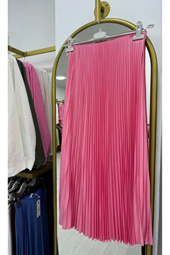 İpekseli Skirt Pleated Henza Premium Quality + Standard (Pink)