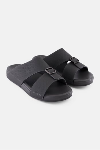 Algspar Men 2 Strap Slip On Arabic Sandals, Grey
