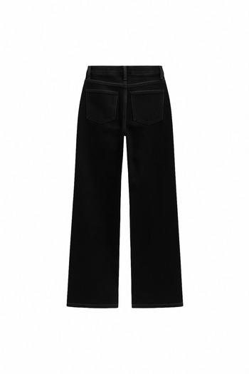 Perryes Women's Vintage High Waist Black Denim Pants