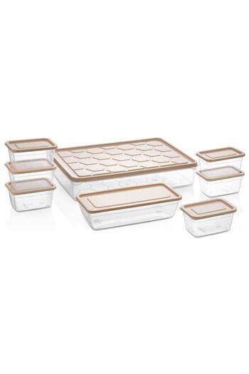 VANCKEY 8 Piece Picnic Set Storage Container (Cover Colors May Vary)