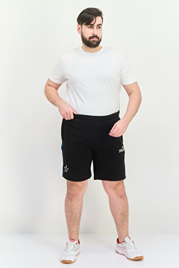 Puma Men Regular Fit Embroidered Logo Walking Shorts, Black