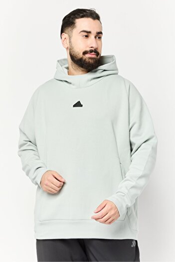 adidas Men Sportswear Fit Long Sleeve Outdoor Sweatshirt, Sage Green