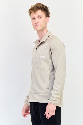 adidas Men Sportswear Fit Long Sleeve Outdoor Sweatshirt, Beige