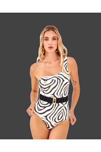 Lüx Wood Women 4129 Claver Single Strap Desanlli Kamerli Sea Swimsuit