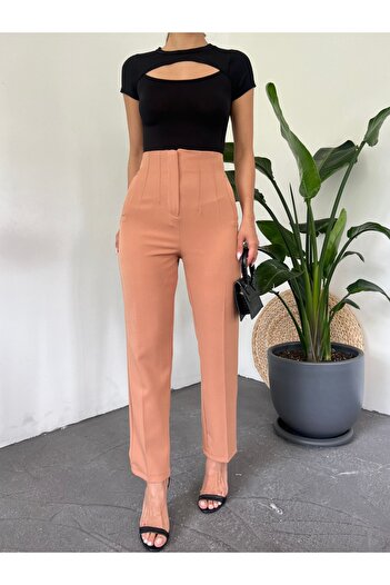 HİJABAYA High Waist Pocket Detailed Zippered Trousers