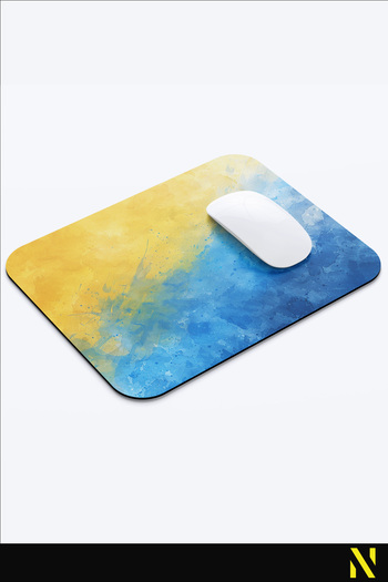 nilizma Mouse Pad ergonomic cu model de culoare galben albastru - 22 cm x 18 cm - Mousepad cu bază anti-alunecare