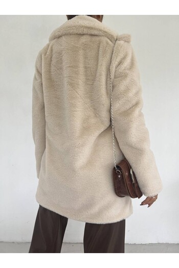 HİJABAYA Lined Sheepskin Jacket with Pockets