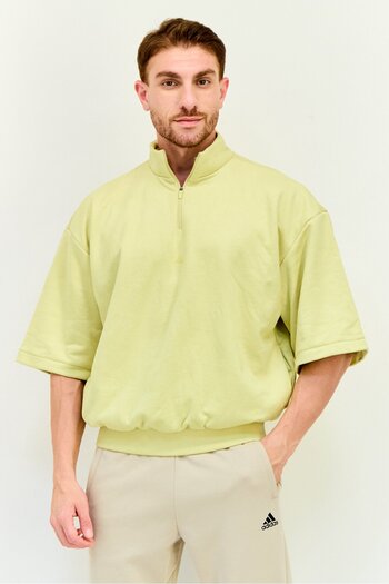 adidas Men Sportswear Fit Short Sleeve Outdoor Sweatshirt, Light Green