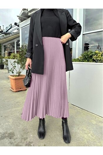 HİJABAYA Pleated Waist Elastic Skirt