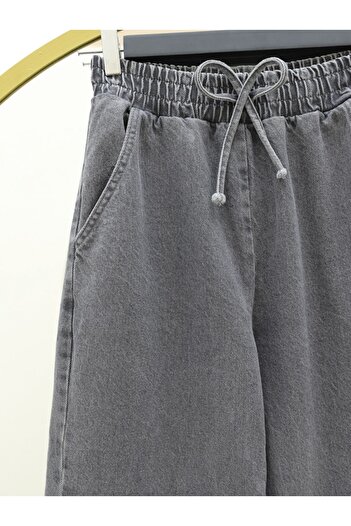 HİJABAYA Wide Leg Jeans with Elastic Waist Pockets