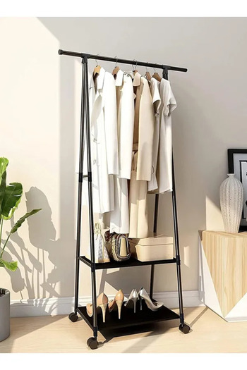 fulina Metal Clothes Rack, With 4 Swivel Wheels, 160x55x42cm, Rustproof, Hanger, for Balcony/Outdoor