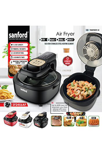 Sanford Sanford 5L Digital Air Fryer for Healthy Cooking, White