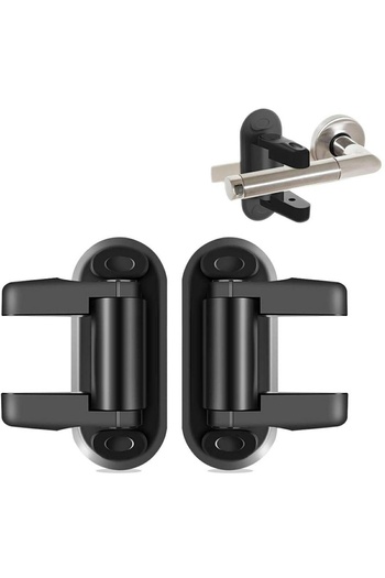 zola Set of 2 anti-opening safety locks, for doors and windows, plastic, 12x5x7 cm, black