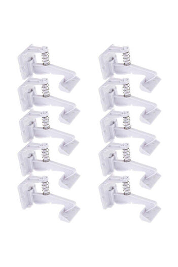 zola Set of 10 child safety locks, Zola®, for inside drawers, plastic, white