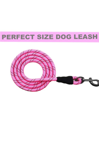 zola Dog training leash, with reflective tape, durable material, size 10mx1cm, pink