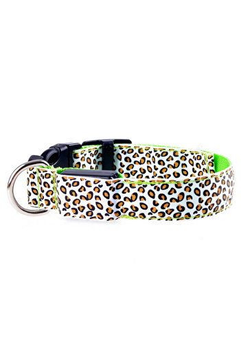 zola Dog/cat collar, with LED, size S-white/green