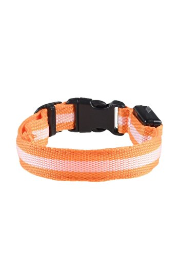 zola Dog collar, with LED light, 3 lighting modes, M, adjustable 36-46cm, orange