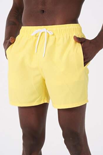 daag Men's Yellow Beach Swimsuit - Water Repellent, Solid Color, Basic Model - DG300-Yellow