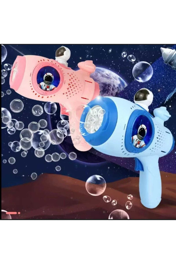 Micostore Toy Soap Bubble Gun, Outer Space, 8 holes, lights, 22 x 18.5 x 8 cm