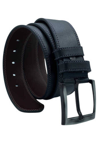 Süzer Deri Siyah Suni Deri Çift Dikişli Model 4.5 Cm.lik Spor Kemer - 4500-12-22k-e